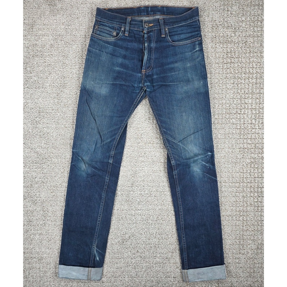 3sixteen Slim Tapered Mens Selvedge Denim Jeans Blue‎ Button Fly 30x32 ST-101X